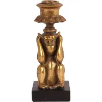 Baroque - Kandelaar - Kandelaar Aap 15 cm - Goud - Resin - 15x6x6 - Polyresin