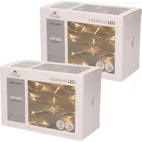 Anna's Collection Kerstverlichting - Set van 2x stuks - warm wit - 240 leds - dimmer en timer - 24 m - buiten en binnen