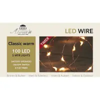 Anna's Collection LED draadverlichting - 3x - koper - 5 meter - met timer - warm witte - op batterij - kerstverlichting
