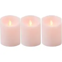 Anna's Collection 3x Roze LED kaars / stompkaars 10 cm - Luxe kaarsen op batterijen met