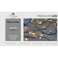 Anna's Collection kerstverlichting - 2x stuks - warm wit - met dimmer - 400 cm - voor buiten en binnen - Boomverlichting