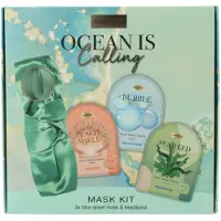 Sence Ocean Mask Kit Geschenkset Peach Shell Sheet Mask + Bubble Sheet Mask + Seaweed Sheet Mask + Hoofdband 1 Set