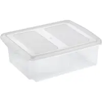 Sunware opslagbox kunststof 17 liter transparant 45 x 36 x 14 cm met deksel - Opbergbox