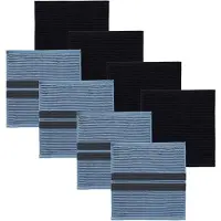 DDDDD Combiset Basic & Baxter Denim 4 Vaatdoeken Basic + 4 Vaatdoeken Baxter-30 x 30 cm