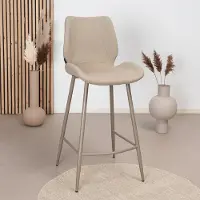 Bronx Scandinavische barkruk Jena taupe gerecyclede stof 69 cm