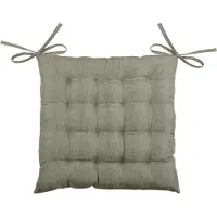 Stof Textile stoelkussen BEA - groen - 40 x 40 x 4 cm - touwtjes sluiting - binnen/buiten - zitkussens plat