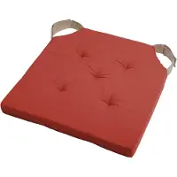 Stof Textile stoelkussen DUO - terracotta - 38 x 38 x 4 cm - klittenband sluiting - zitkussens - binnen/buiten