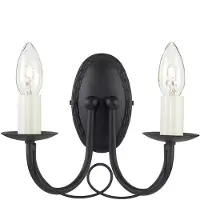 Elstead Lighting LED Wandlamp Minster | 2X E14 Max 60W | Black