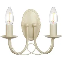 Elstead Lighting LED Wandlamp Minster | 2X E14 Max 60W | Ivory/ Gold Patina