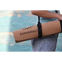 Samarali Yogamat Kurk & Natuurlijk Rubber – Antislip Eco Yoga Mat – 183 x 61 x 0,4 cm – Inclusief Draagriem – Fitness & Pilates Mat – Moon Eclipse Design - Milieuvriendelijk - Antimicrobieel