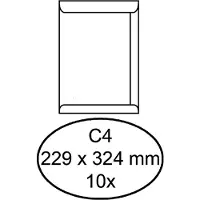 Quantore - Envelop akte C4 229x324mm zelfklevend wit 10 stuks | Pak a 10 stuk | 25 stuks