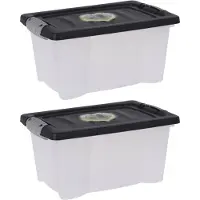Bathroom Solutions 2x Stuks Opbergdozen/organizers met deksel - kunststof - 9 Liter - Opbergbox