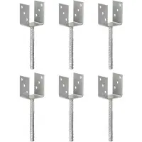 vidaXL Grondankers 6 st 8x6x30 cm gegalvaniseerd staal zilverkleurig