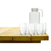 Luminarc karaf schenkkan van glas 1700 ml met 6x stuks Versailles luxe waterglazen - Drinkglazen