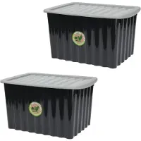 Bathroom Solutions 2x Stuks Opbergdozen/organizers met deksel - kunststof - 27L - Opbergbox