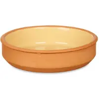 Merkloos Set 4x tapas/creme brulee serveer schaaltjes terracotta/geel 16x4 cm - Snack en tapasschalen