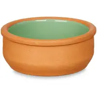 Merkloos Set 6x tapas/creme brulee serveer schaaltjes terracotta/groen 8x4 cm - Snack en tapasschalen