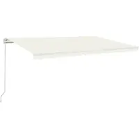 vidaXL Luifel handmatig uittrekbaar met LED 500x300 cm crèmekleurig