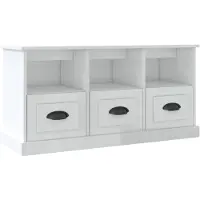 vidaXL Tv-meubel 100x35x50 cm bewerkt hout hoogglans wit
