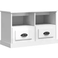 vidaXL Tv-meubel 80x35x50 cm bewerkt hout hoogglans wit