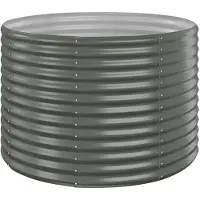 vidaXL Plantenbak 100x100x68 cm gegalvaniseerd staal grijs