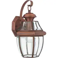 Elstead Lighting LED Wand Buitenlamp Newbury | 1X E27 Max 60W | IP44 | Dimbaar | Lacquered Aged Copper