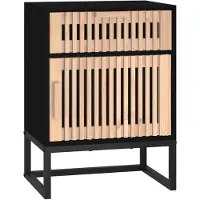 vidaXL Nachtkastje 40x30x55,5 cm bewerkt hout en ijzer zwart
