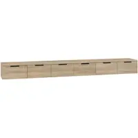vidaXL Wandkasten 2 st 102x30x20 cm bewerkt hout sonoma eikenkleurig
