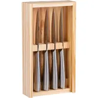 Alpina Steakmessen in houten doos - RVS - In Bewaardoos - Steakmes 22,5 CM - RVS