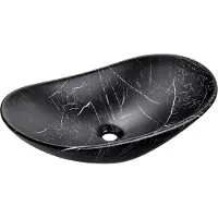 Comad Lena wastafel 62x15cm zwart marmer