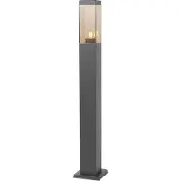 QAZQA Moderne buitenpaallamp donkergrijs met smoke 80 cm - Malios