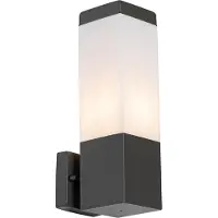 QAZQA Moderne buiten wandlamp donkergrijs met opaal - Malios