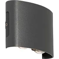 QAZQA Buiten wandlamp donkergrijs incl. LED 4-lichts IP54 - Silly