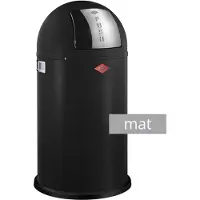 Wesco Pushboy Prullenbak | 50 Liter | Metaal - Matzwart | Vuilnisbak - Made in Germany
