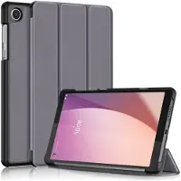 Lunso - Lenovo Tab M8 Gen 4 (8 inch) - Tri-Fold Bookcase hoes - Grijs
