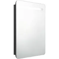vidaXL Badkamerkast met spiegel en LED 60x11x80 cm zwart