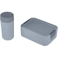 Sunware - Sigma home Food to go broodtrommel + drinkbeker - lunchset blauw - 17,7 x 17,7 x 8,7 cm