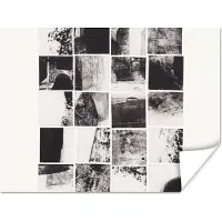 PosterMonkey Poster Mozaïek - Abstract - Zwart - Wit - 80x60 cm