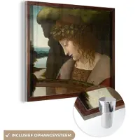MuchoWow Glasschilderij 90x90 cm - Schilderij acrylglas - Narcissus - Leonardo da Vinci - Foto op glas - Schilderijen