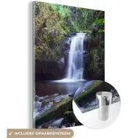 MuchoWow Glasschilderij 120x160 cm - Schilderij acrylglas - Waterval - Natuur - Water - Foto op glas - Schilderijen