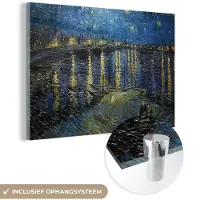MuchoWow Glasschilderij 30x20 cm - Schilderij acrylglas - Van Gogh - Brug - Oude meesters - Foto op glas - Schilderijen
