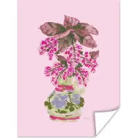 PosterMonkey Poster Bloemen - Vaas - Roze - Planten - 120x160 cm XXL