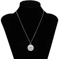 Fler | Minimalistisch | Damesketting | Collier | Anker Schakel | Engel Hanger | Religieus | Karma | Kerst cadeau | Sinterklaas geschenk | Zilverkleurig