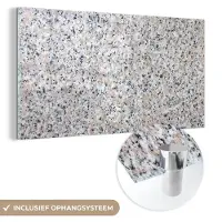 MuchoWow Glasschilderij 160x80 cm - Schilderij acrylglas - Graniet - Structuren - Design - Steen - Foto op glas - Schilderijen