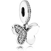 Fler | 925 Sterling Zilver Bedel | Vlinder | Kristal | Past op populaire bedel armbanden (standaard - 3mm) | armbandbedel | Bedels Charms Beads