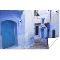 PosterMonkey Straat - Blauw - Deuren - Huizen