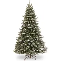 National Tree Company Snowy Sheffield kunstkerstboom - 183 cm - groen - Ø 119 cm - 1.626 tips - besneeuwd - metalen voet