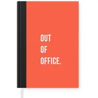 MuchoWow Notitieboek - Schrijfboek - Quotes - Out of office - Oranje - Notitieboekje klein - A5 formaat - Schrijfblok