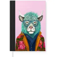 MuchoWow Notitieboek - Schrijfboek - Hoorns - Dier - Buffel - Bloemen - Koe - Notitieboekje klein - A5 formaat - Schrijfblok