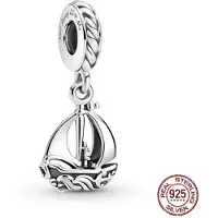 Fler | 925 Sterling Zilver Bedels | Zeilboot bedel | Past op populaire bedel armbanden (standaard - 3mm) | armbandbedel | Varen | Reizen charm